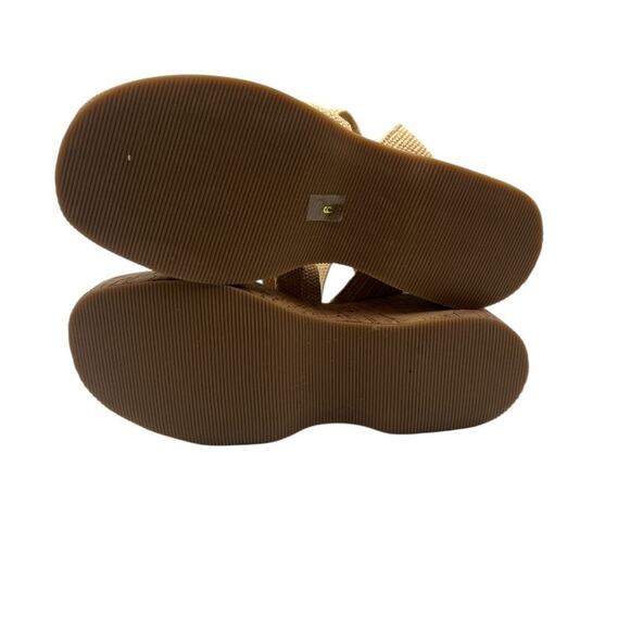 Steve Madden Sashes Cork Ankle Strap Flatform Sandals Raffia Beige Size 6M - Picture 6 of 8
